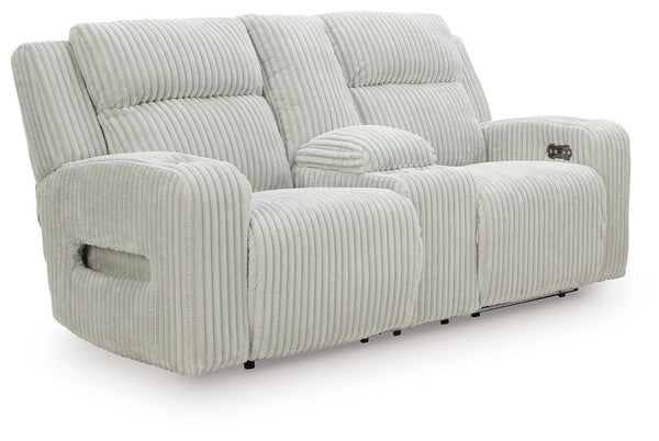 Forest Lake - Power Reclining Loveseat With Console / Adj Headrest Gray