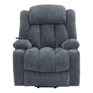 Omarion - Power Recliner With Lift, Heating & Massage - Blue Chenille