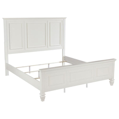 Sandy Beach - 63" Panel Bed with High Headboard White