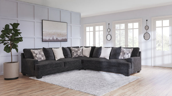 Lavernett - Sectional Dark Gray 3 Pc. Sectional
