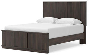 Shaehartin - Queen Panel Platform Bed - Dark Brown