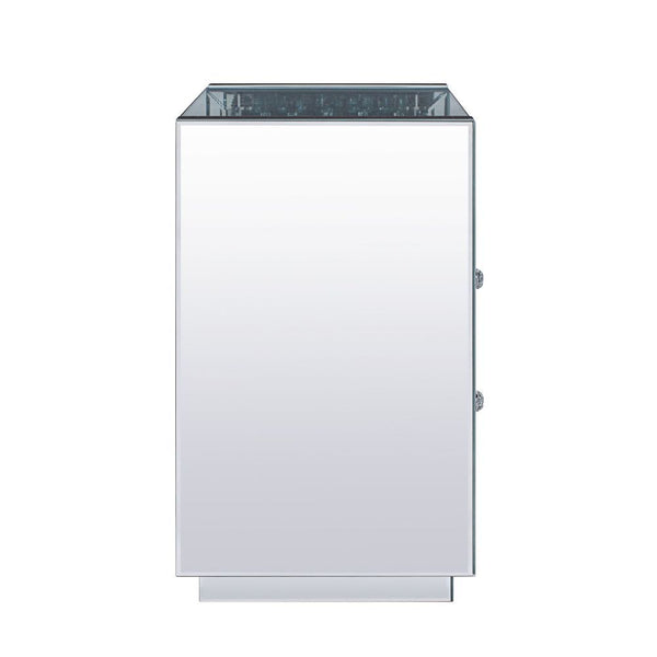 Nysa - 20" X 14" Accent Table - Mirrored & Faux Crystals