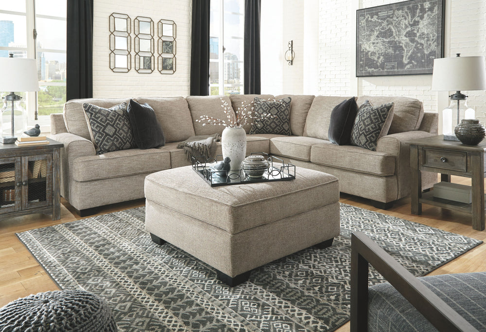 Bovarian - Sectional Set Beige 4 Pc. - Left Arm Facing Sofa with Corner Wedge, Armless Chair, Right Arm Facing Loveseat Sectional, Ottoman