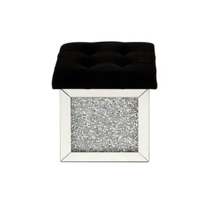 Noralie - 16" Ottoman With Storage - Mirrored & Faux Diamonds