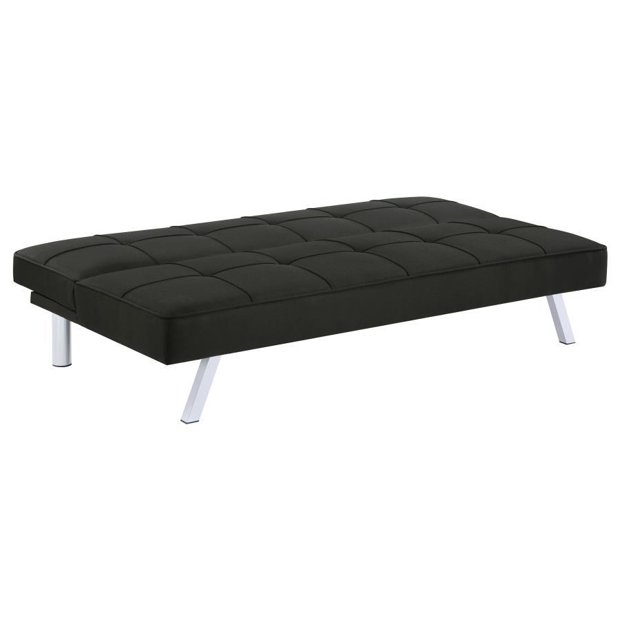 Joel - Upholstered Tufted Convertible Sofa Bed Black