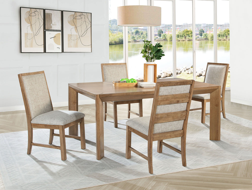 Bruner - Rectangular Dining Set Light Brown 5 Pc. Table, 4 Chairs