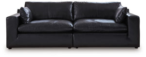 Emilia - Sectional Black 2 Pc. Sectional Loveseat