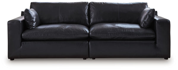Emilia - Sectional Black 2 Pc. Sectional Loveseat