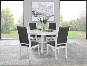 Judd - Round Wood Dining Table Set White 5 Pc. Table, 4 Chairs