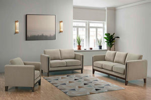 Islington - Upholstered Panel Arm Sofa Set Beige 3 Pc. Sofa, Loveseat, Chair
