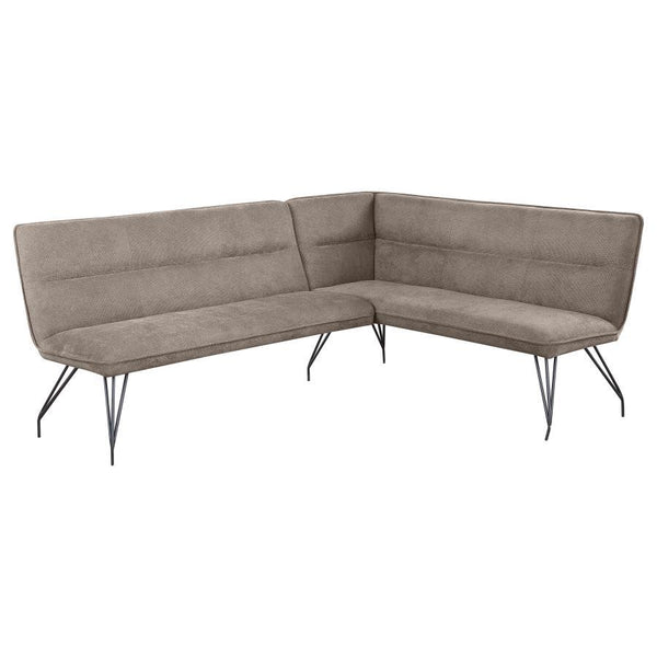 Dodson - Fabric Upholstered L-Shaped Nook Dining Bench Gray
