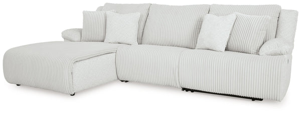 Top Tier - Reclining Sectional Gray 3 Pc. Left Arm Facing Chaise Reclining Sectional
