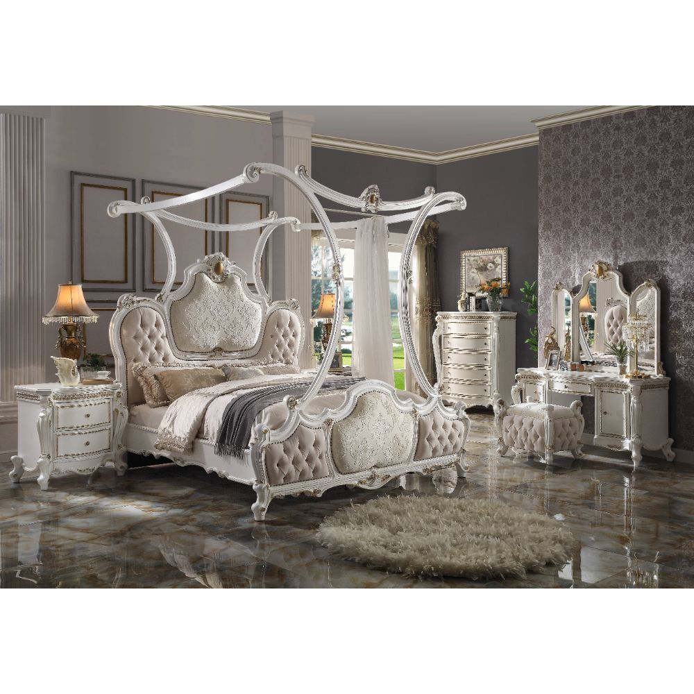 Picardy - Bed w/Canopy Antique Pearl