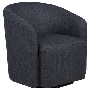 Mossbrook - Fabric Upholstered Swivel Accent Chair Dark Gray