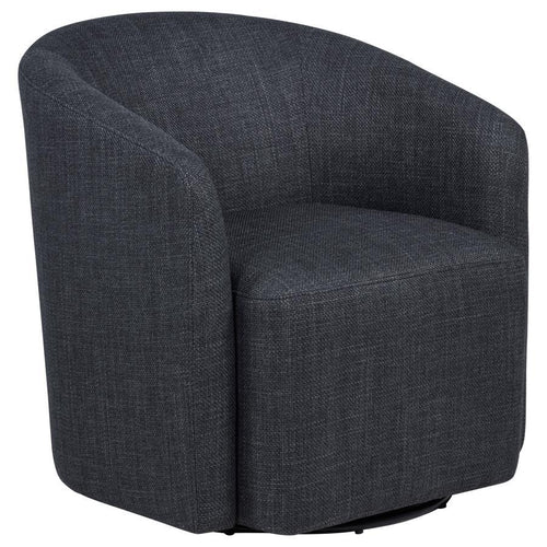 Mossbrook - Fabric Upholstered Swivel Accent Chair Dark Gray