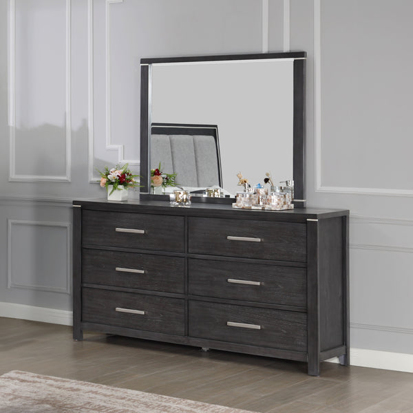 Odessa - Dresser & Mirror - Dark Gray