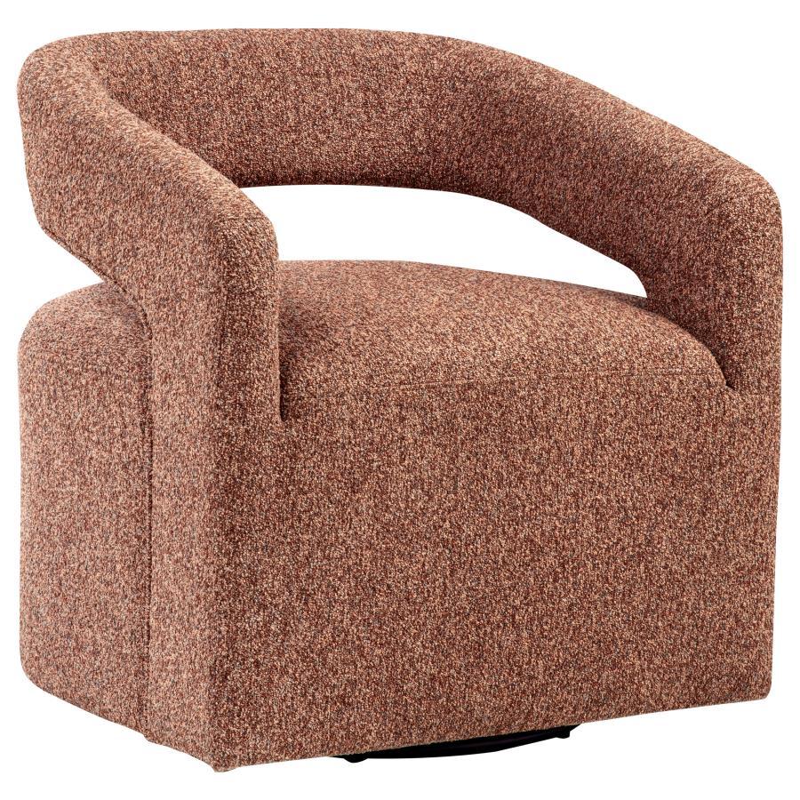 Westhill - Boucle Upholstered Swivel Accent Chair Light Brown