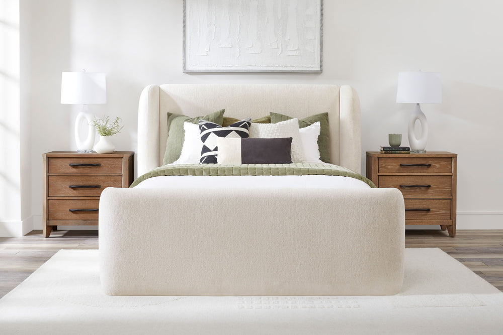 Shiloh - Wingback Upholstered Bed White