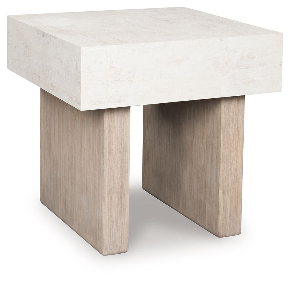 Jorlaina - Rectangular Table Beige End Tables