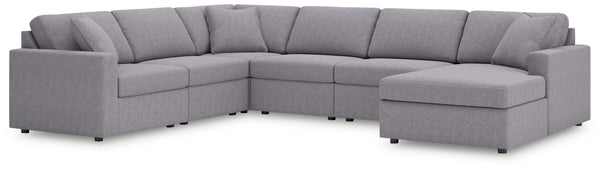 Modmax - Granite - Sectional Gray 6 Pc. Sectional With Raf Corner Chaise