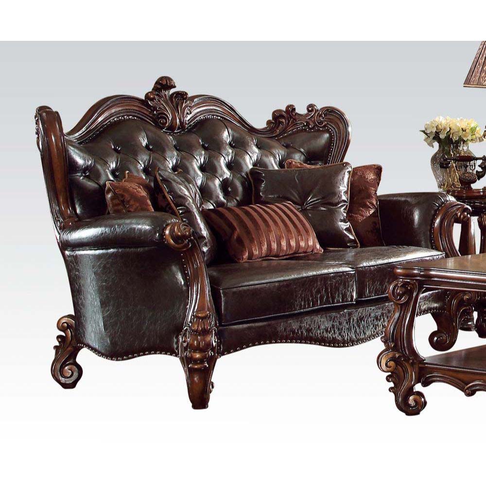 Versailles - Loveseat With 5 Pillows Cherry Oak