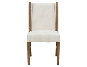 Silver - 39'' Upholstered Chair (Set of 2) - Ivory / Dark Brown