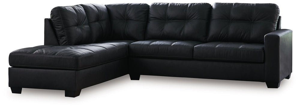 Barlin Mills - Sectional Black 2 Pc. Left Arm Facing Corner Chaise Sectional