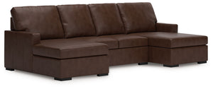 McDowlan - Sectional Dark Brown 3 Pc. Double Chaise Sectional