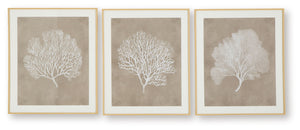 Hendridge - Wall Art Set (Set of 3) - Taupe / White