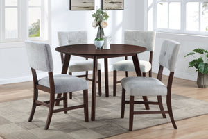 Tioga - 47" Round Dining Table Set Gray 5 Pc. Table, 4 Chairs