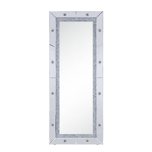 Noralie - 63" X 26" Floor Mirror - Mirrored & Faux Diamonds