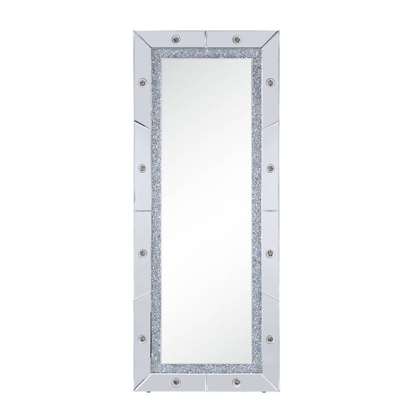 Noralie - 63" X 26" Floor Mirror - Mirrored & Faux Diamonds