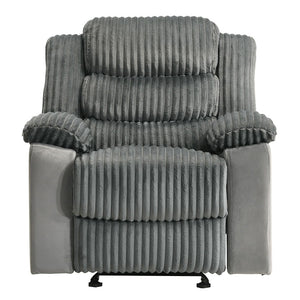 Lesley - Motion Glider Recliner - Gray Corduroy & Velvet