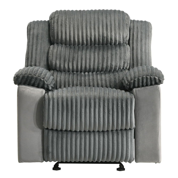 Lesley - Motion Glider Recliner - Gray Corduroy & Velvet