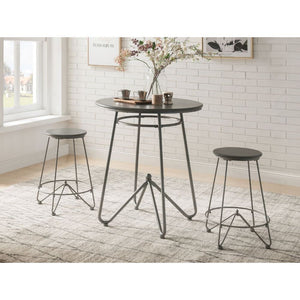 Nimai - 3 Piece Counter Height Table Set - Gray Oak & Sandy Gray