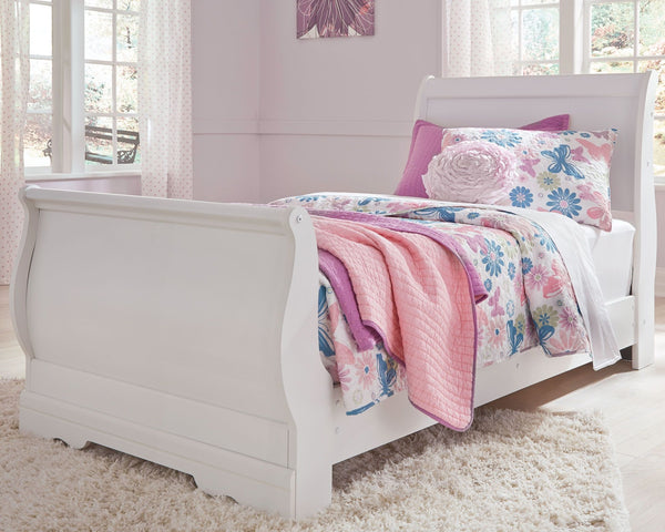 Anarasia - Sleigh Bed White