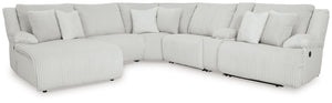 Top Tier - Reclining Sectional Gray 6 Pc. Left Arm Facing Chaise Reclining Sectional