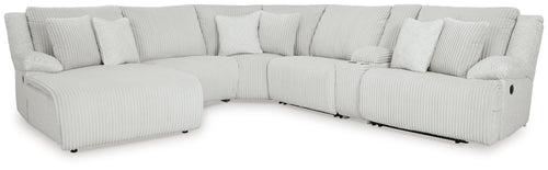 Top Tier - Reclining Sectional Gray 6 Pc. Left Arm Facing Chaise Reclining Sectional