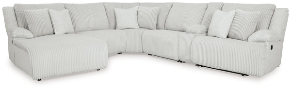 Top Tier - Reclining Sectional Gray 6 Pc. Left Arm Facing Chaise Reclining Sectional