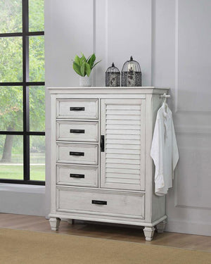 Franco - 5-Drawer Door Chest White