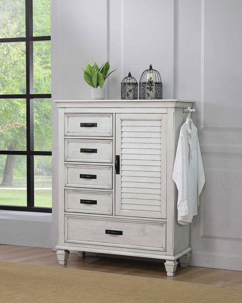 Franco - 5-Drawer Door Chest White