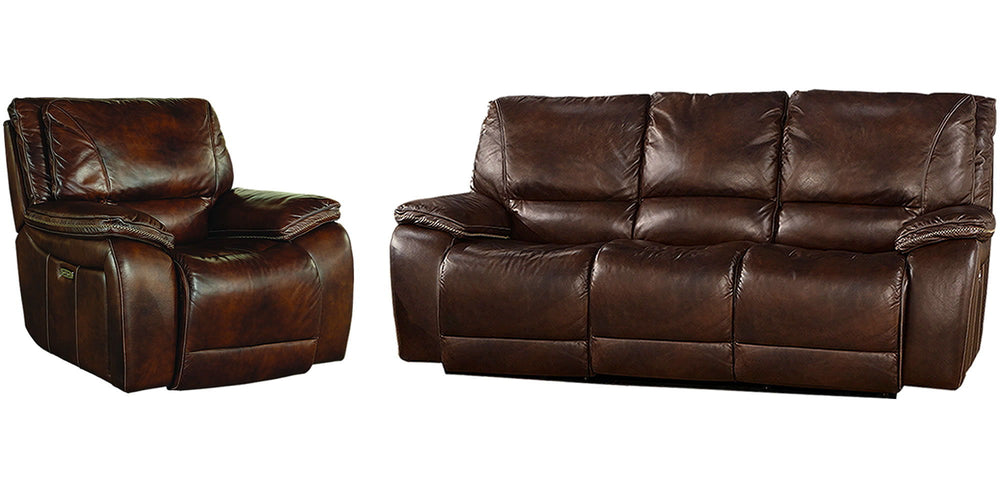 Vail - Power Reclining Sofa Set Dark Brown 3 Pc. Sofa, 2 Recliners