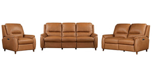 Austin - Power Reclining Sofa Set Light Brown 3 Pc. Sofa, Loveseat, Recliner