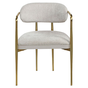 Zayn - Arm Chair (Set of 2) - Beige Chenille & Gold