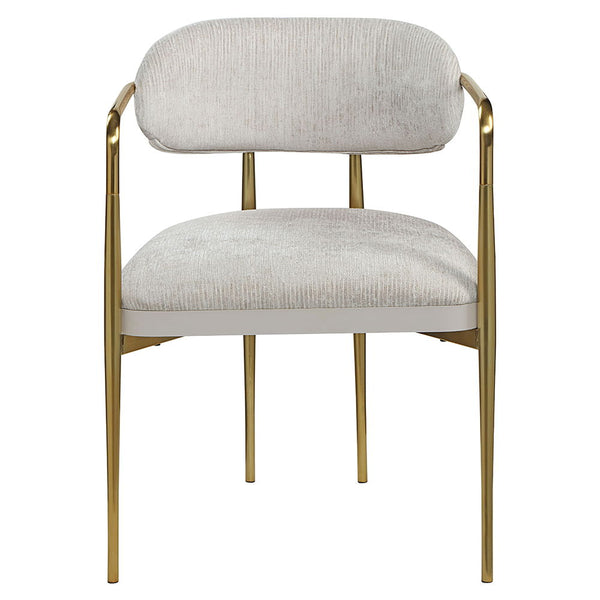 Zayn - Arm Chair (Set of 2) - Beige Chenille & Gold
