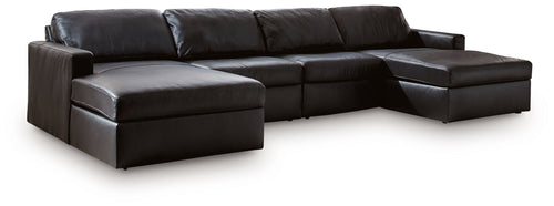 ModMax II - Sectional Black 4 Pc. Double Chaise Sectional