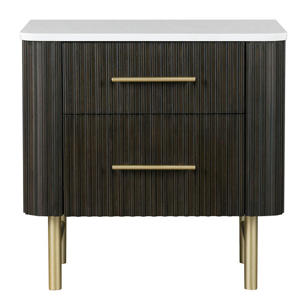 Clayten - Nightstand - Marble Top & Espresso