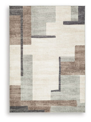 Larkport - Washable Rug Beige 5' x 7'