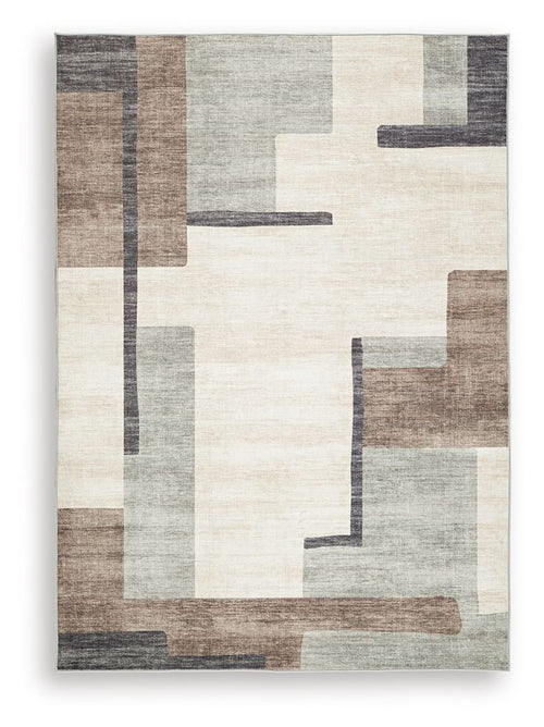 Larkport - Washable Rug Beige 5' x 7'