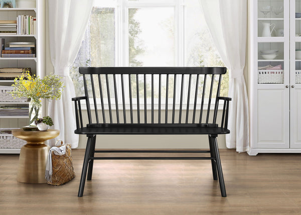Jerimiah - Spindleback Bench - Black